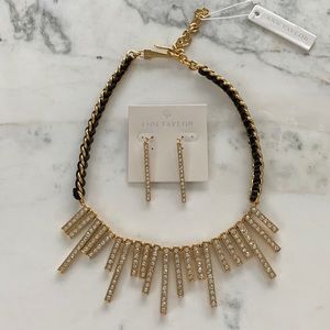 Ann Taylor Rhinestone Necklace and Earring Set